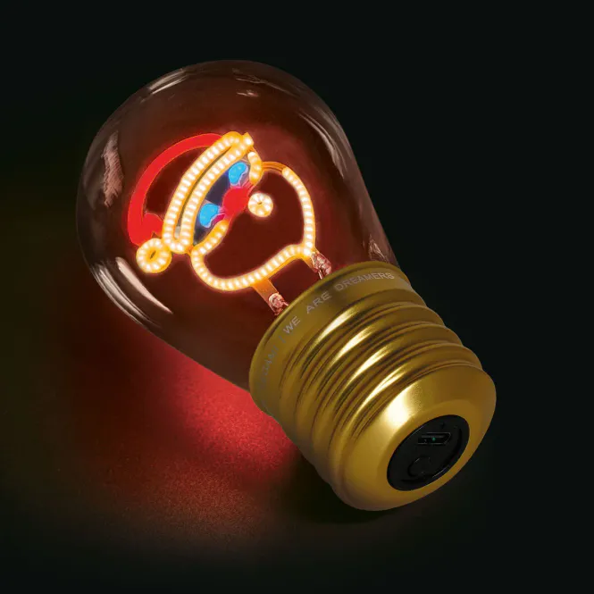 Hovedbilde Lyspære lampe, oppladbar Julenisse Legami 