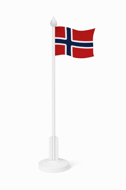 Hovedbilde Flagg Norge 32 cm bordstativ i tre