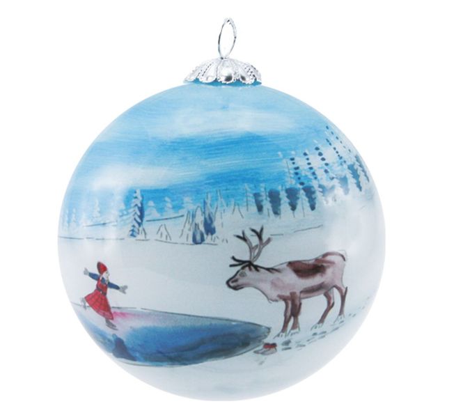 Hovedbilde Håndmalt julekule Juledrømmen Anja og reinsdyret ...