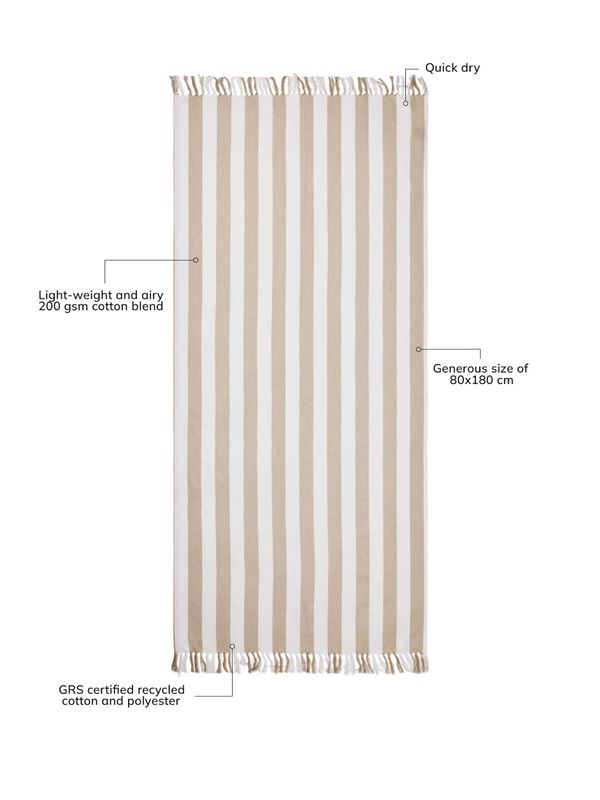 Ornos GRS Hamamhåndkle – Beige & Hvit | Vinga