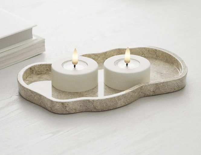 Hovedbilde Deluxe Homeart Hvit Telys Jumbo 2PK