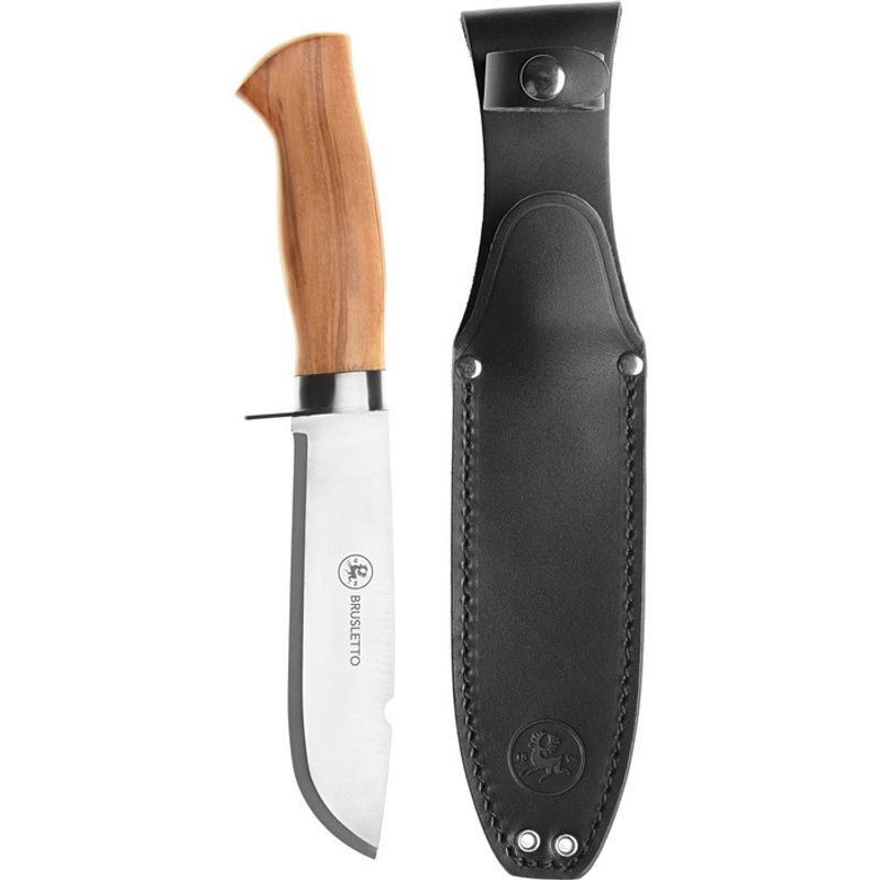 Brusletto Villmarka Liten Olive Light ES – kraftig villmarkskniv med oliventre