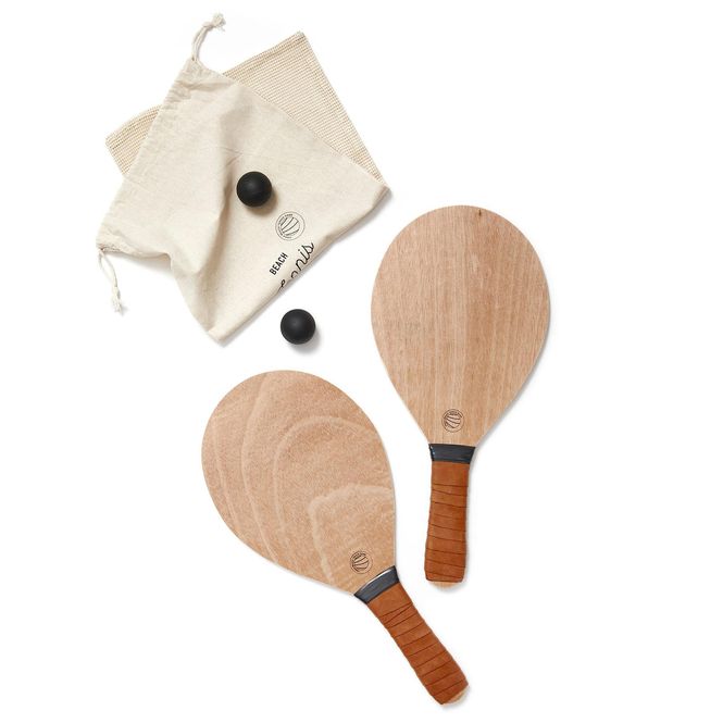 Hovedbilde Strandtennis av poppeltre med håndtak i vegansk ...