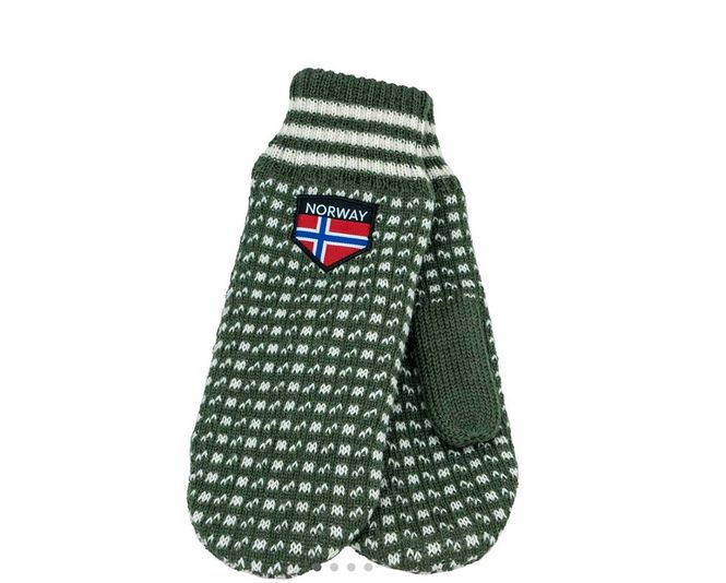 Hovedbilde Strikkevotter Islender, grønn/hvit, L/XL