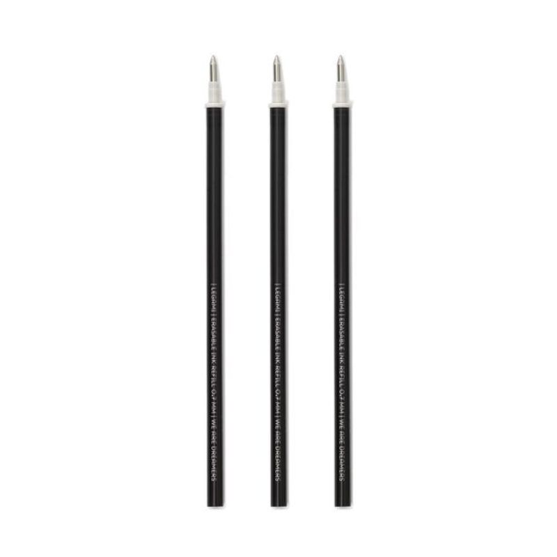Refill til viskbare penner 3-pk svart blekk – Legami