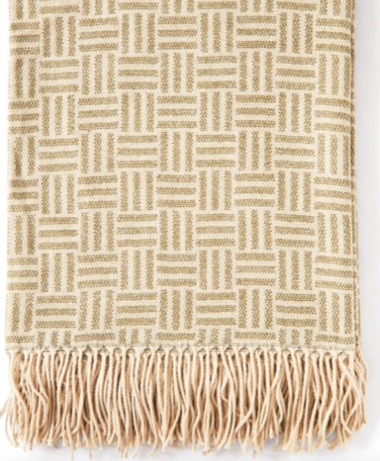 Hovedbilde Lenox Jacquard-vevd pledd, beige fra Vinga of ...