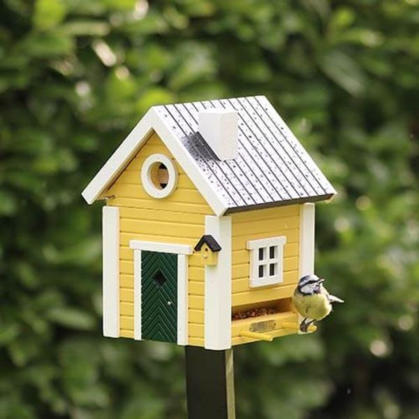 Hovedbilde Fuglekasse og fuglemater i ett  Gul Villa ...