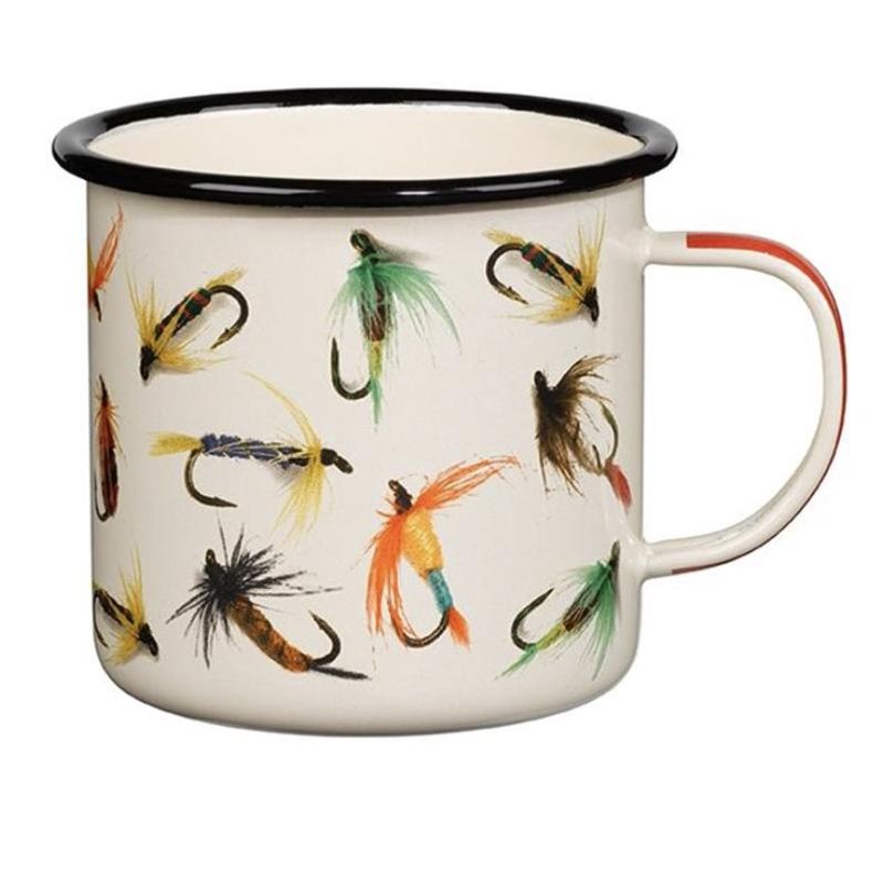 Emaljekrus med fiskefluer 500 ml fra Gentlemen's Hardware