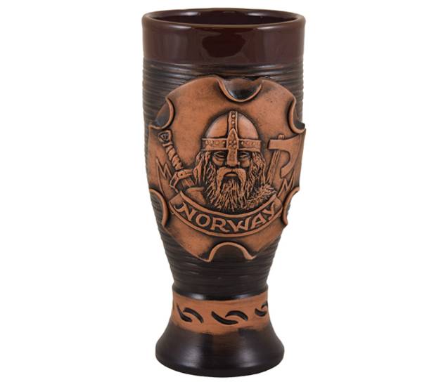Bilde av Vinkrus håndlaget keramikk viking uten horn 0,5L