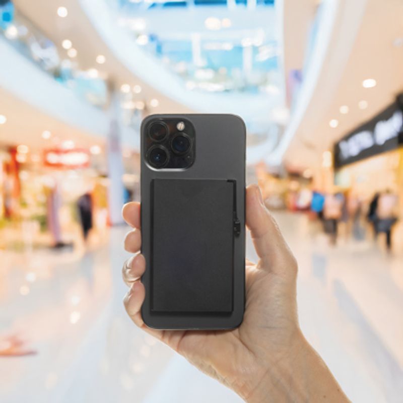 Magnetisk RFID-kortholder i aluminium til mobil – opptil 7 kort