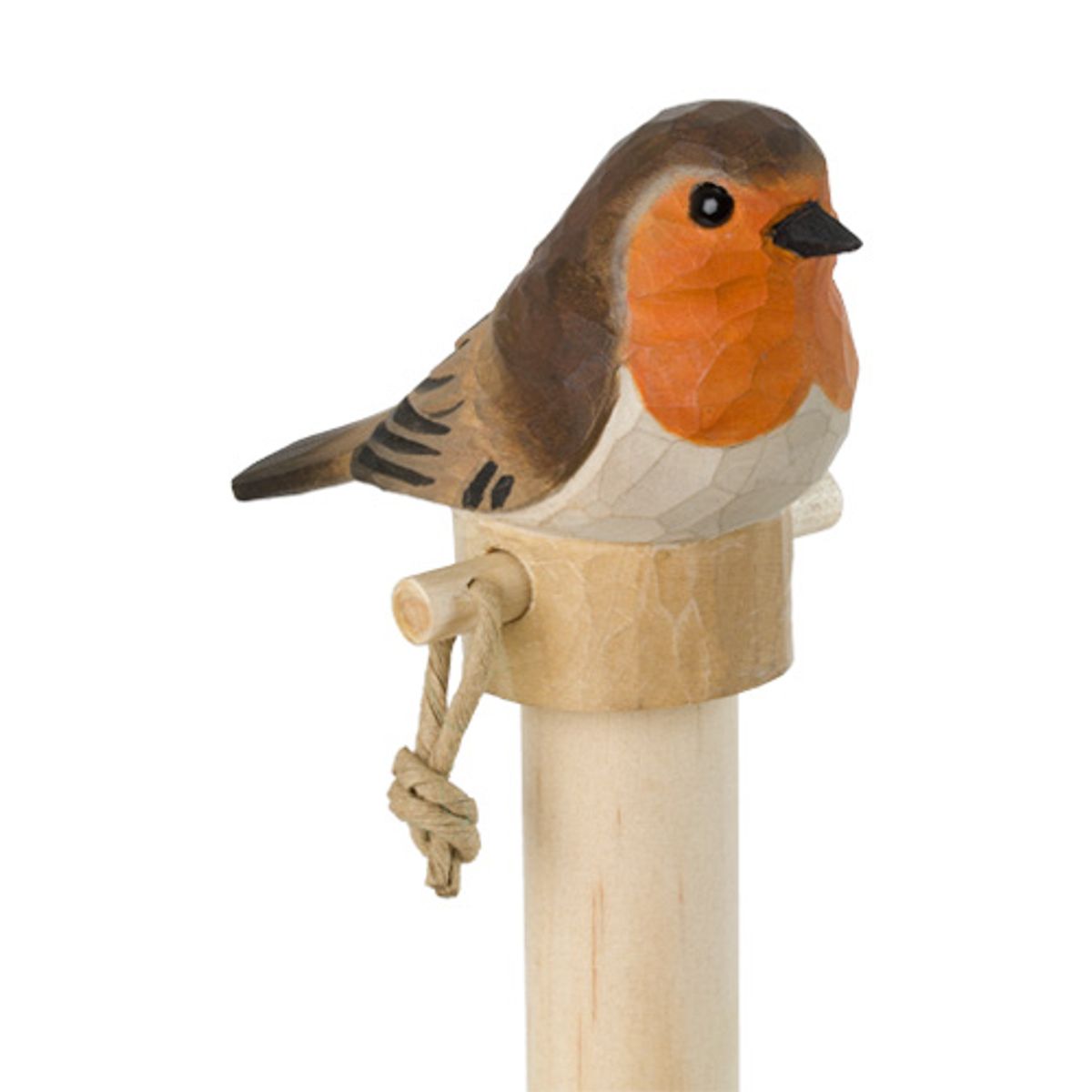 Håndskåret Tørkerullholder - Rødstrupe Wildlife Garden